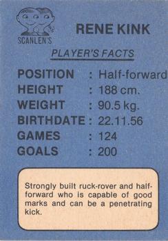 1981 Scanlens VFL #47 Rene Kink Back